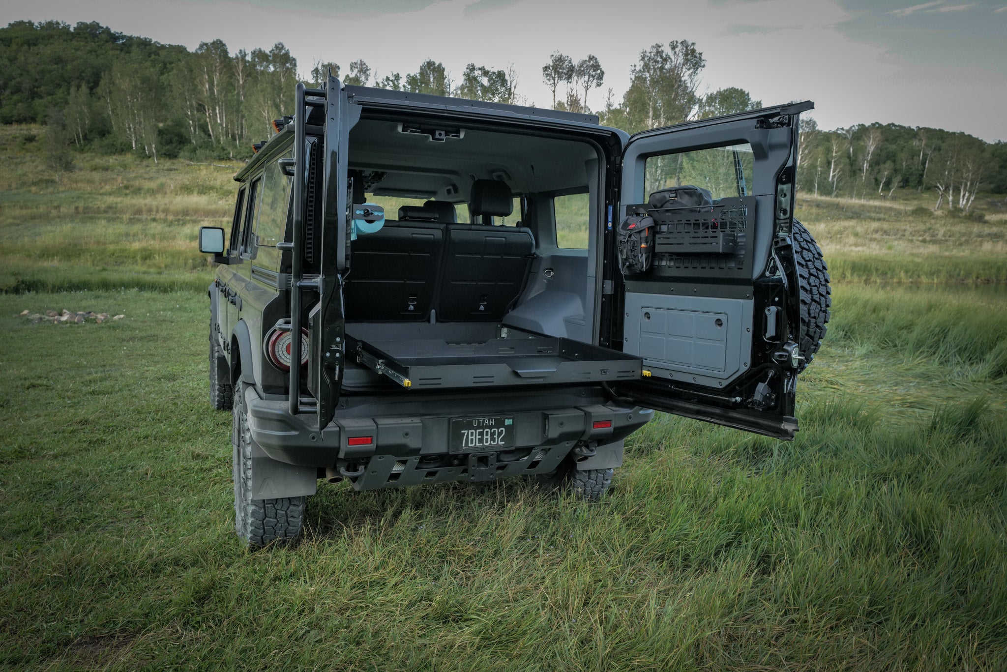 INEOS Grenadier Cargo Tray System Pro installed in rear cargo area