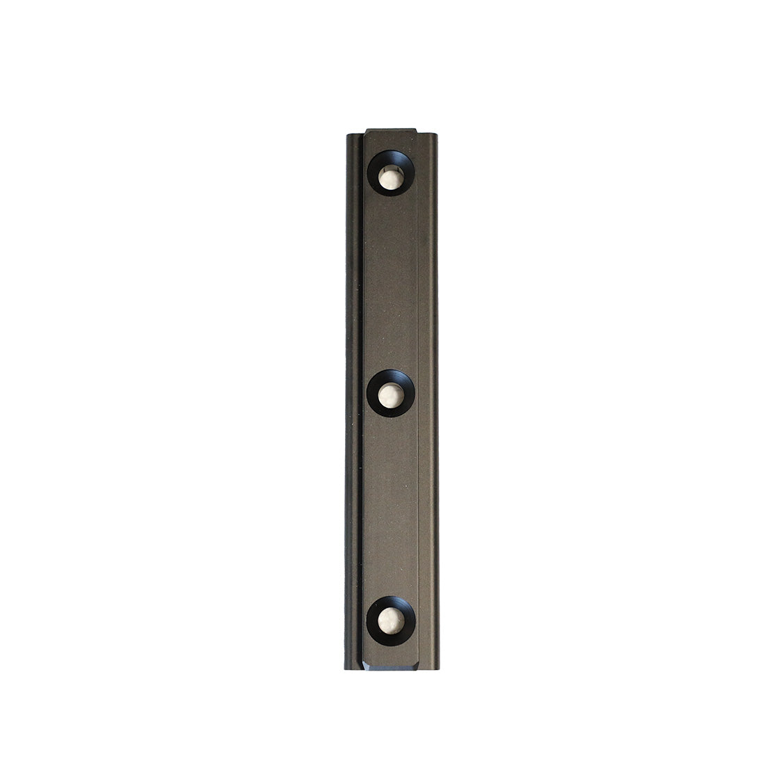Black Lagun Slim Bracket for PRO Series mounts with three screw holes, shown from front view.