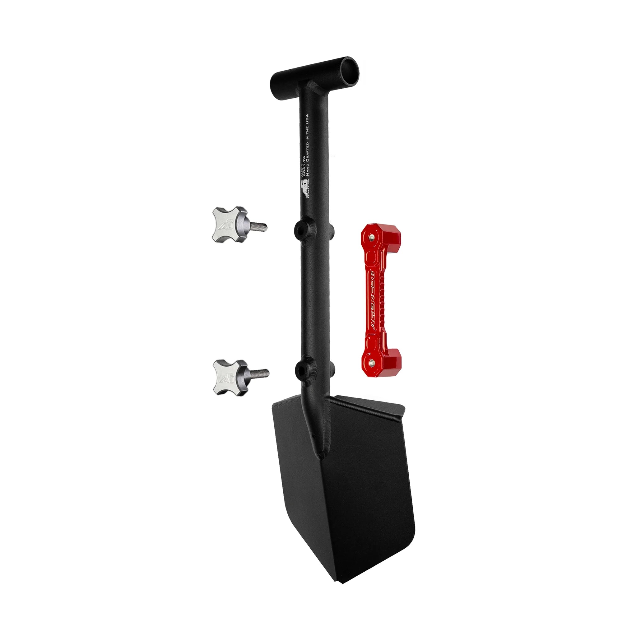 Agency 6 Shovel / Mount Combo - Black Mini Shovel / Red SSM With Knobs