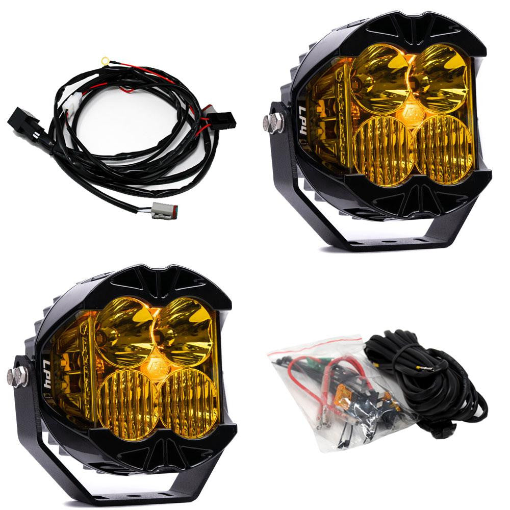 Baja Designs - LP4 Pro LED Auxiliary Light Pod Pair - Universal / Driving Combo + Wiring Harness