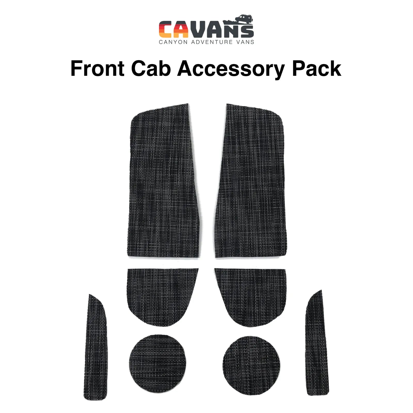 Floor mat system installed in the 2025 Ekko Sprinter chassis, Canyon exclusive, showing front cab covering.