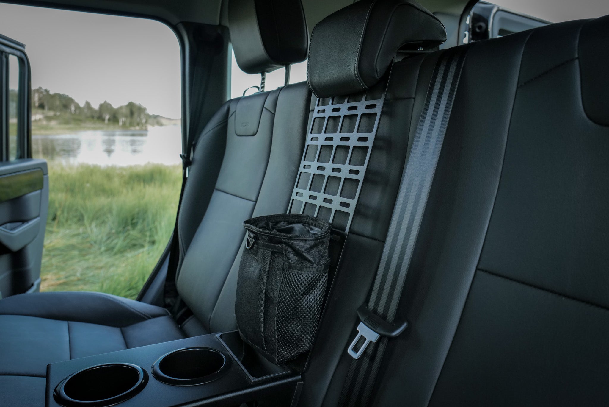 INEOS Grenadier rear seat molle panel with cup holders