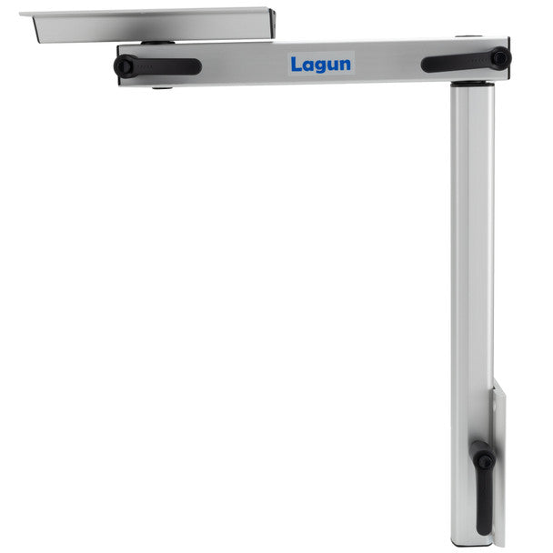 Lagun silver table system with standard leg and left-hand mount for van interiors