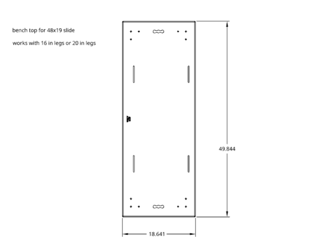 Bench Top — dimension drawing (49.844 x 18.641)