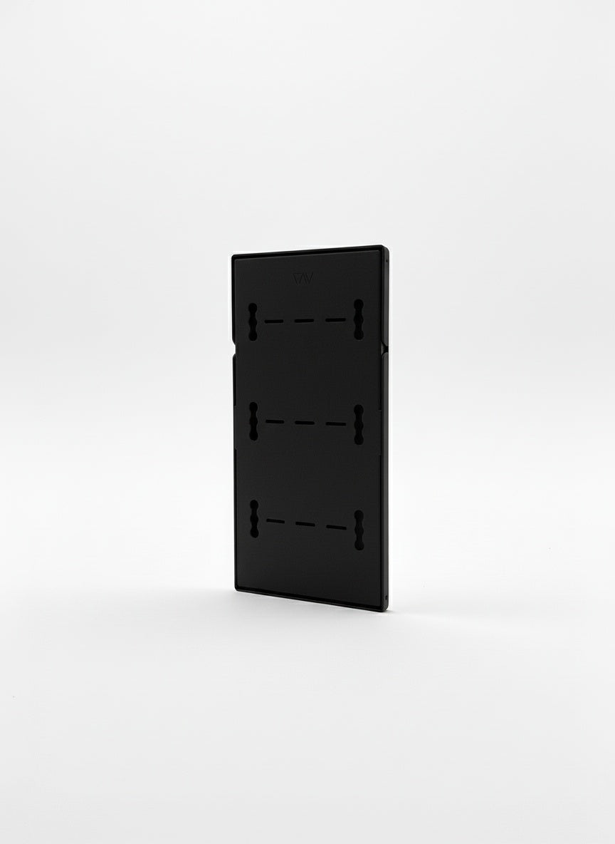 Black Canyon drop down table mount panel shown upright against a white background.