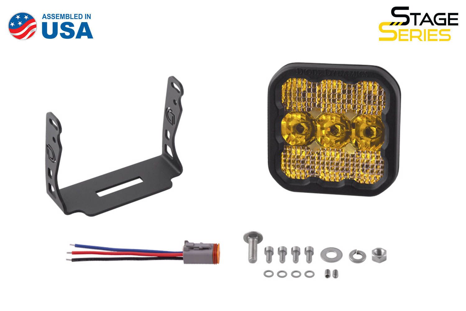 diode dynamics ss5 yellow single 5" led light kit hardware