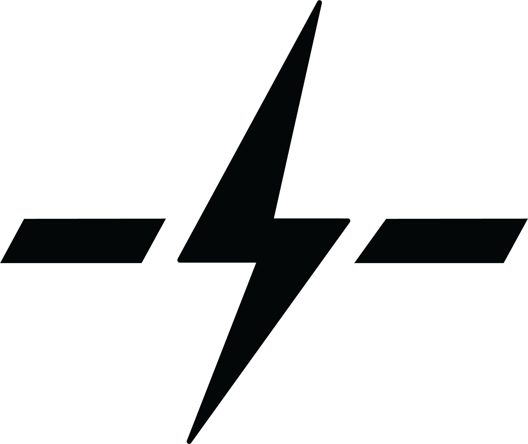 Lightning bolt icon on a transparent background, suitable for symbols or branding.