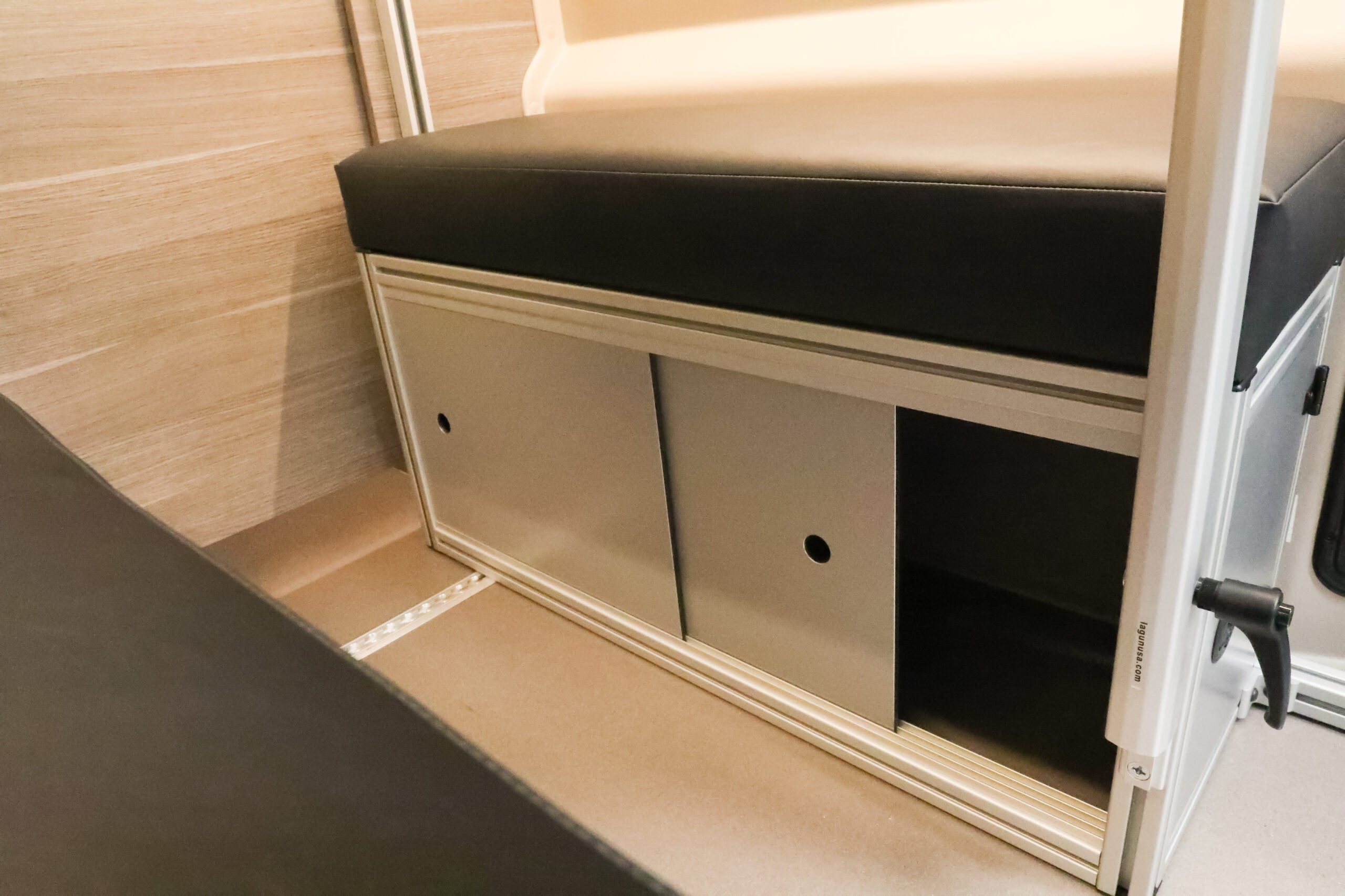 The 2021+ GLSS™ GARAGE LOUNGE STORAGE SYSTEM made for the JAYCO/ENTEGRA Patent Pending