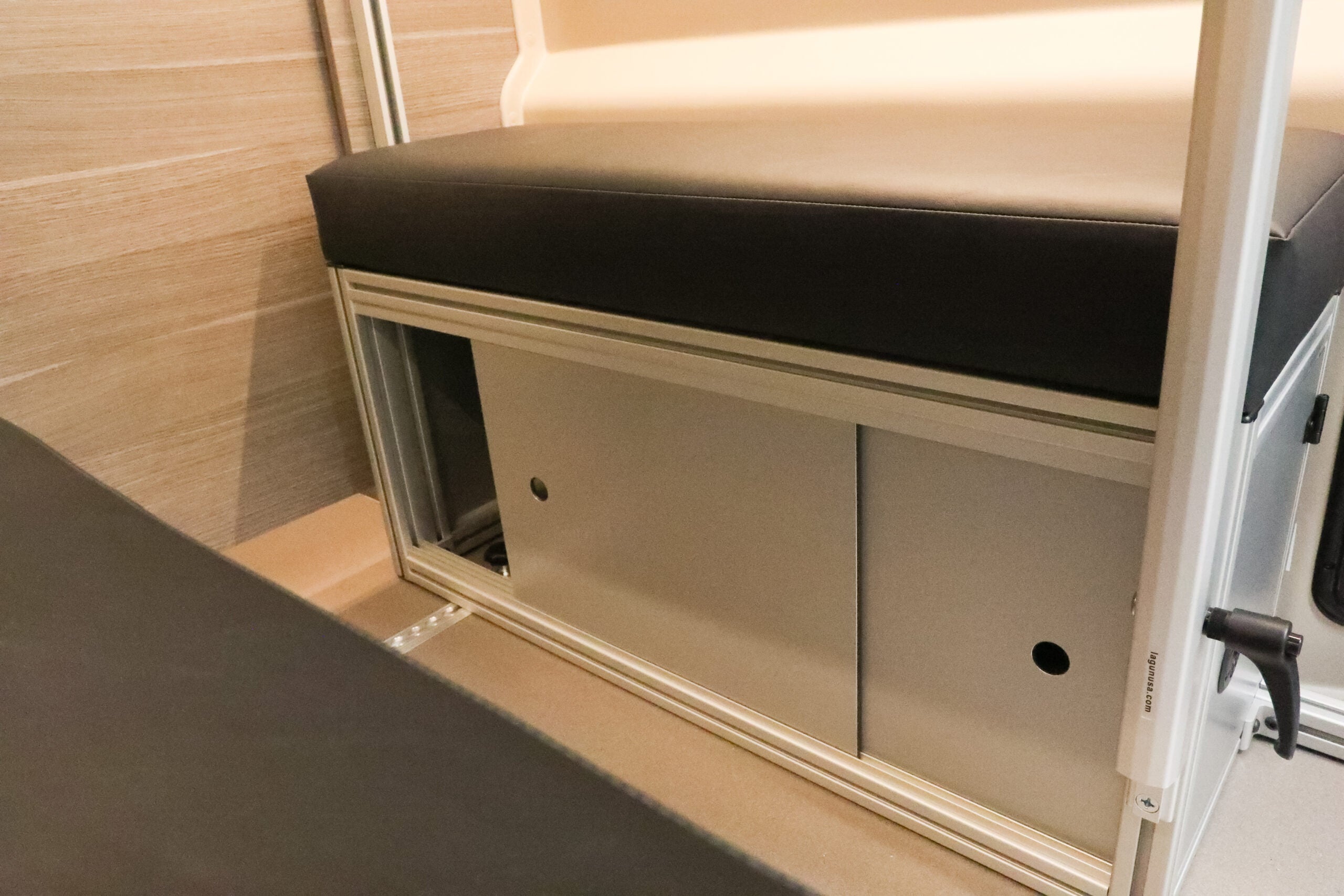 The 2021+ GLSS™ GARAGE LOUNGE STORAGE SYSTEM made for the JAYCO/ENTEGRA Patent Pending