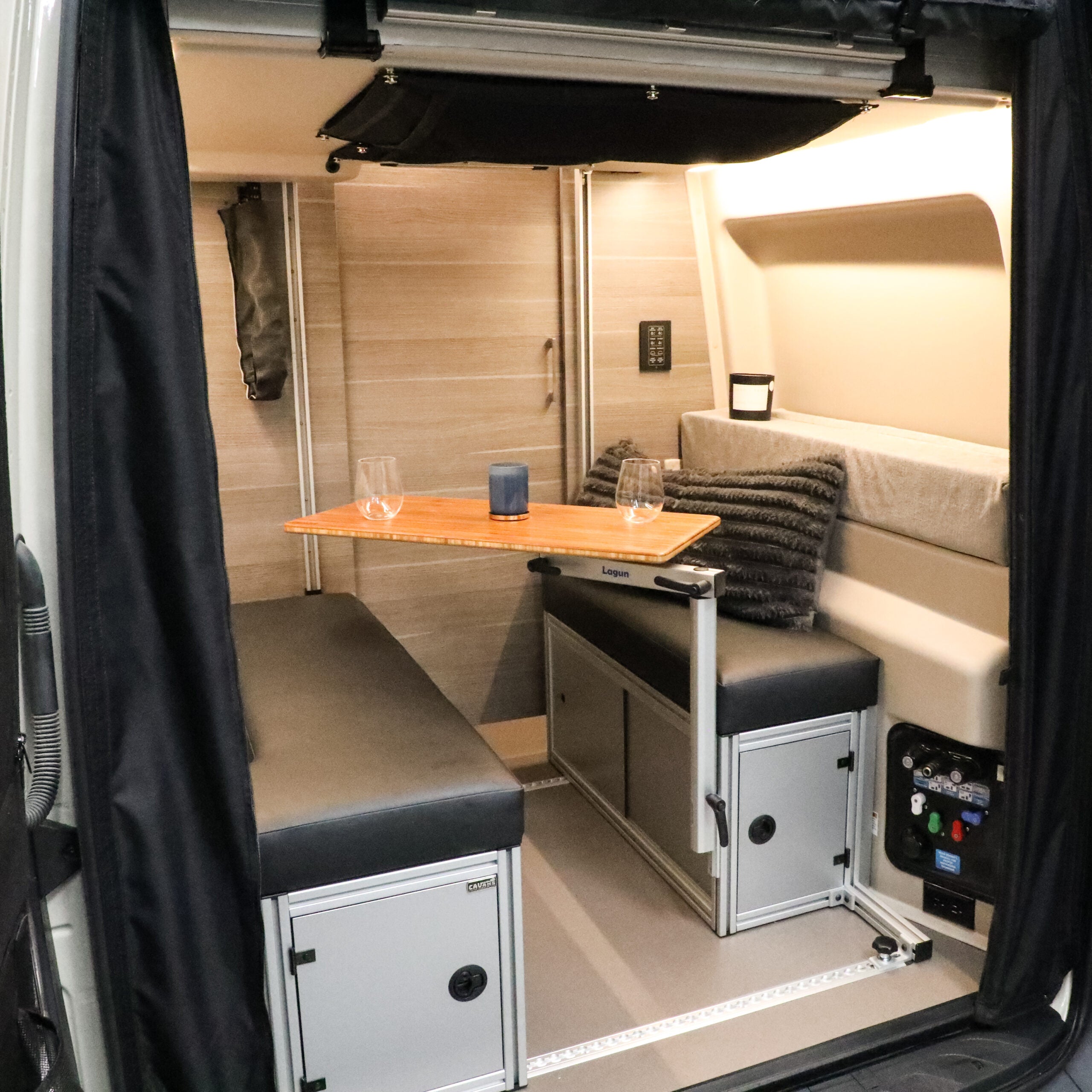 The 2021+ GLSS™ GARAGE LOUNGE STORAGE SYSTEM made for the JAYCO/ENTEGRA Patent Pending
