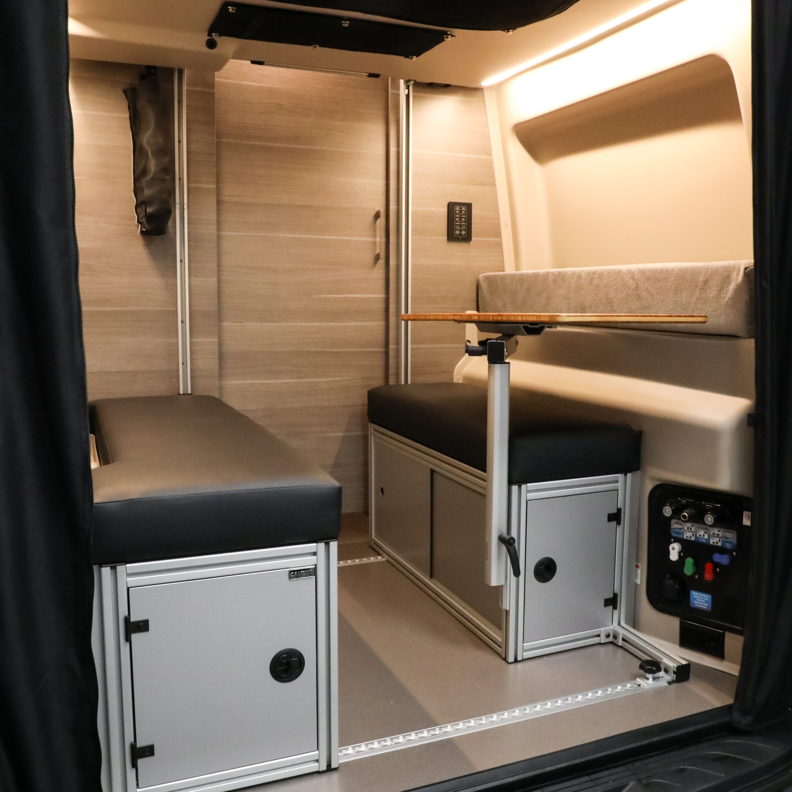 The 2021+ GLSS™ GARAGE LOUNGE STORAGE SYSTEM made for the JAYCO/ENTEGRA Patent Pending