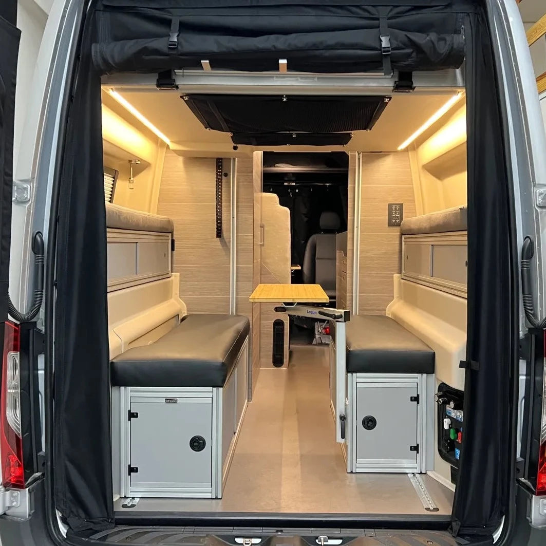 The 2021+ GLSS™ GARAGE LOUNGE STORAGE SYSTEM made for the JAYCO/ENTEGRA Patent Pending