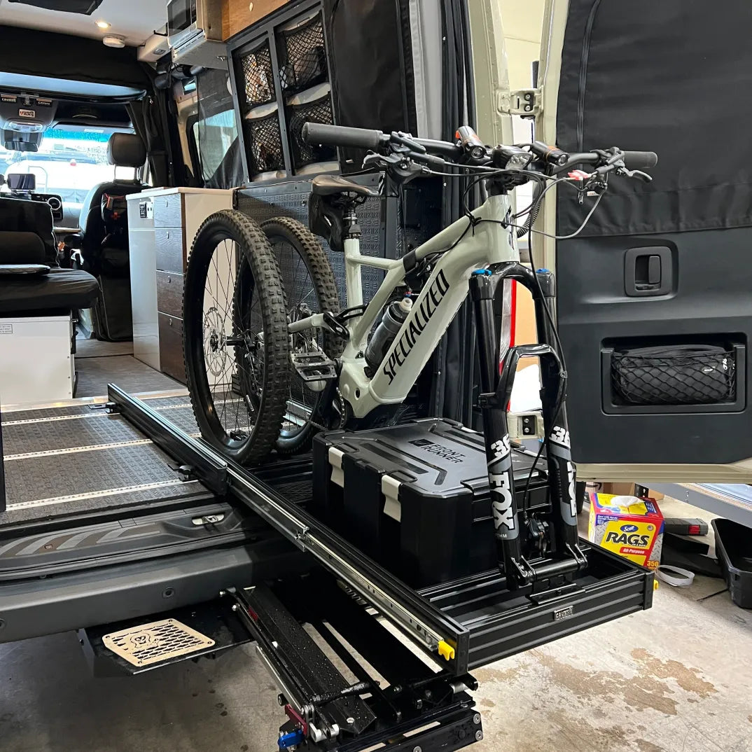 Sliding bike rack for van sale