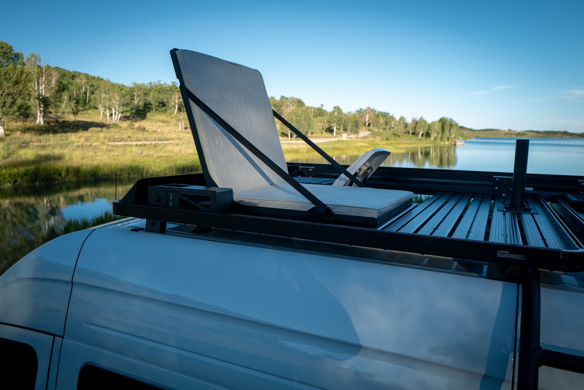 Storyteller rooftop lounge with folding seats