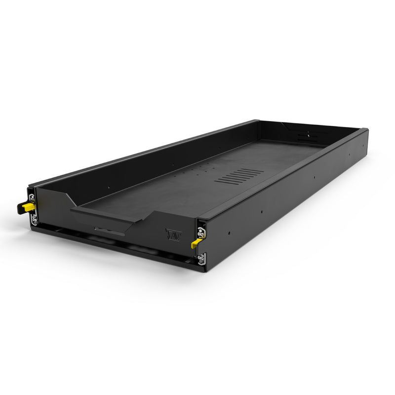 48 inch by 22 inch black aluminum cargo storage slide with handle