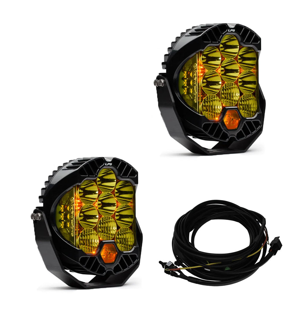 Baja Designs LP9 Pro LED Light Pod Pair - Driving Combo + Harness