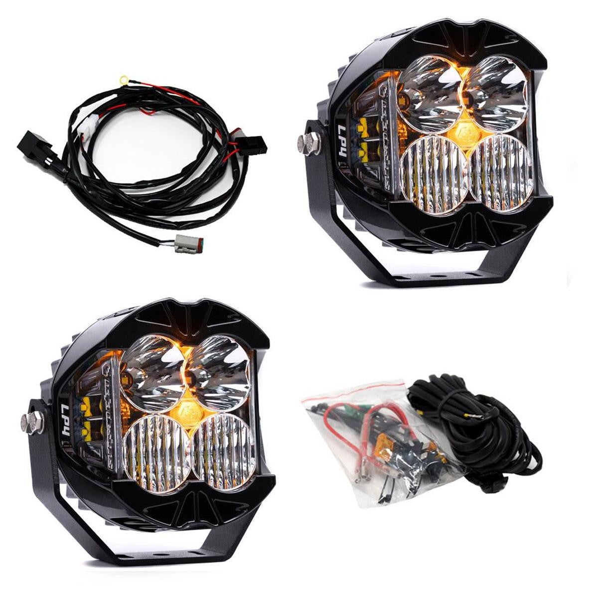 Baja Designs - LP4 Pro LED Auxiliary Light Pod Pair - Universal / Driving Combo + Wiring Harness