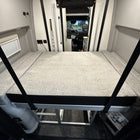 Luxe6 Memory Foam 6 Mattress set up in the rear sleeping area of a van interior.