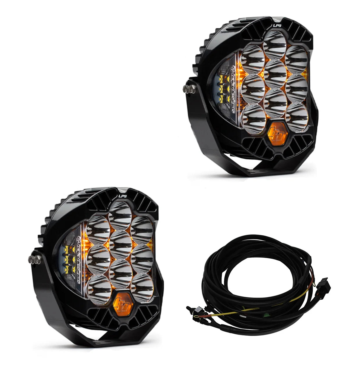 Baja Designs - LP9 Pro LED Auxiliary Light Pod Pair - Universal / Driving Combo + Wiring Harness