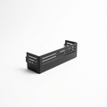 CAV MOLLE panel shelf in black metal with slotted design for van storage systems.