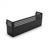 CAV MOLLE panel shelf in black metal with slotted sides, designed for van interior storage.