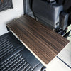 Large Universal Table Top installed in a van between two black leather seats