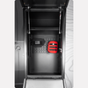 Owl Vans rear storage box with Molly Panel, showing two attached utility pouches inside a van door
