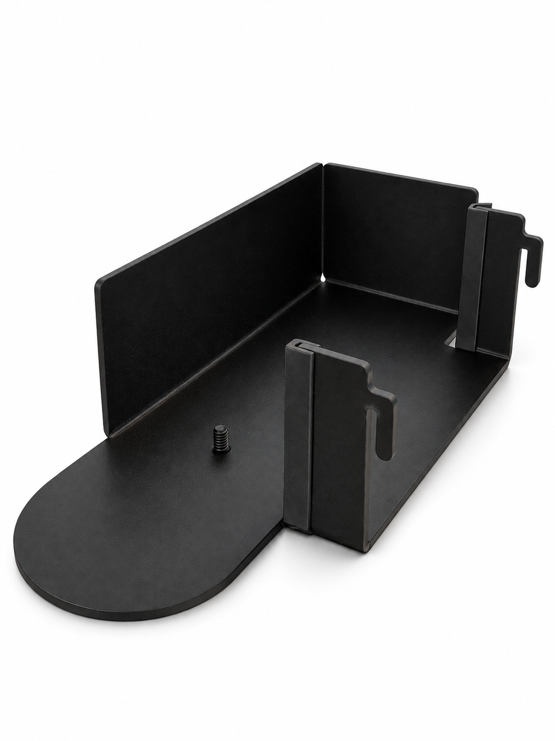 CAV Keurig K mini mate holder shelf for sprinter vans molle panel black side angle with hooks