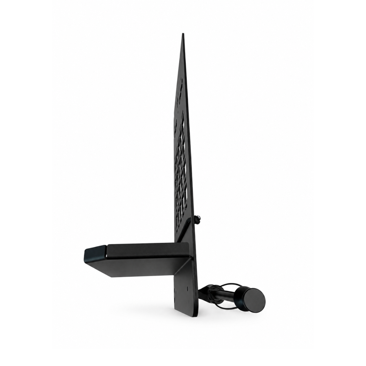 cav revel kitchen caddy pro black aluminum powder coated with integrated molle panel l track slots and a shelf and powder towel holder attached for van kitchen galley