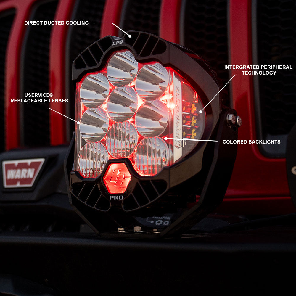 Baja Designs - LP9 Pro LED Auxiliary Light Pod Pair - Universal / Driving Combo + Wiring Harness