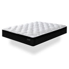 Ultra Luxe Home Mattress by CAV with quilted top and black patterned sides, shown on white background
