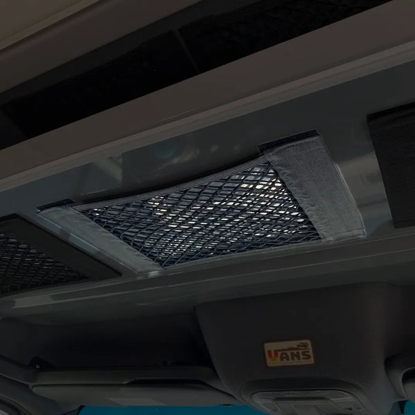 tent ceiling storage net Van Storage Net Organizer for Overhead & Cabinet Use