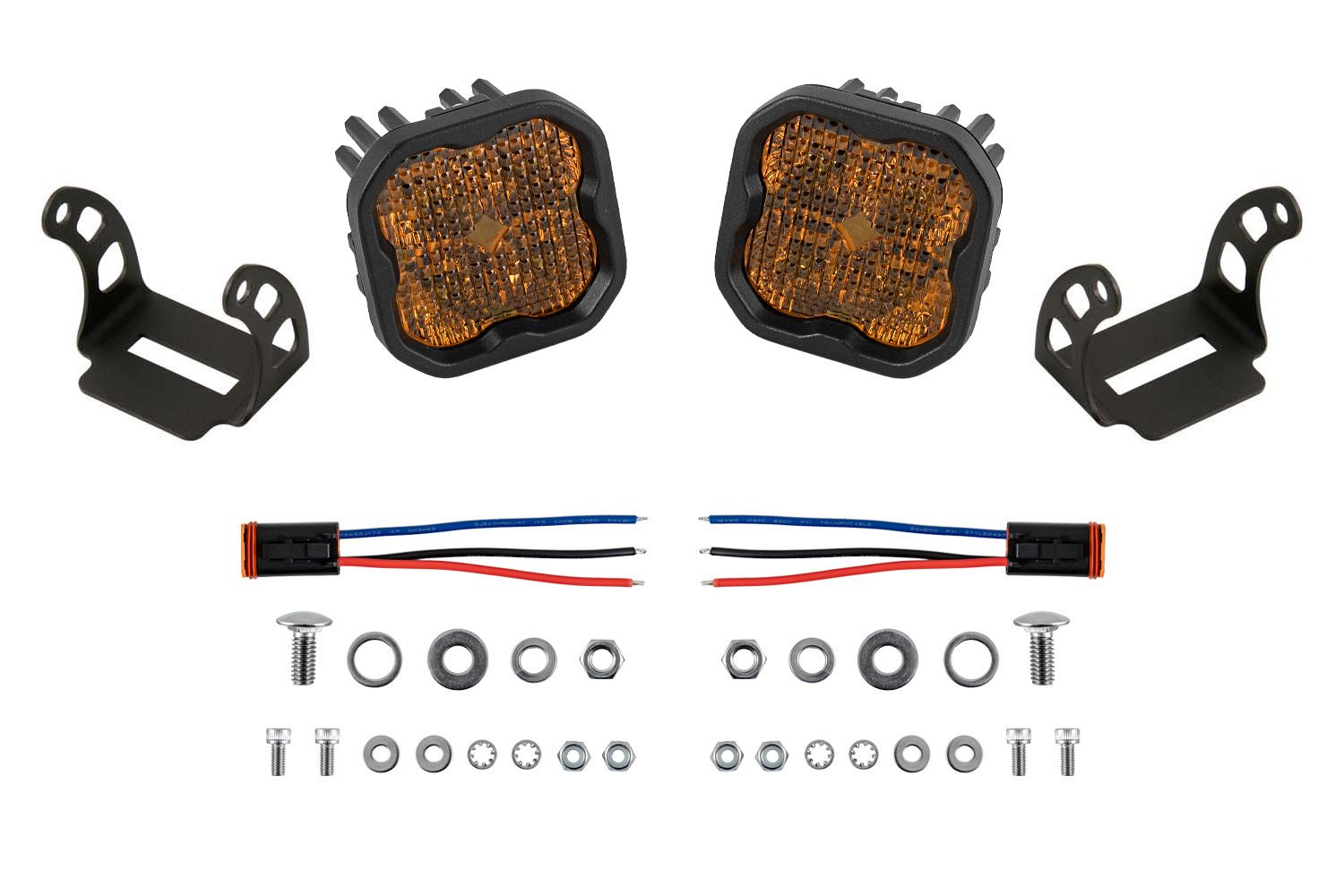 diode dynamics ss3 max combo standard yellow pair 3" light pod led hardware kit included 2 lights