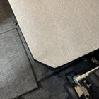 Groove Lounge Mattress Topper for the Storyteller van with angled corner detail
