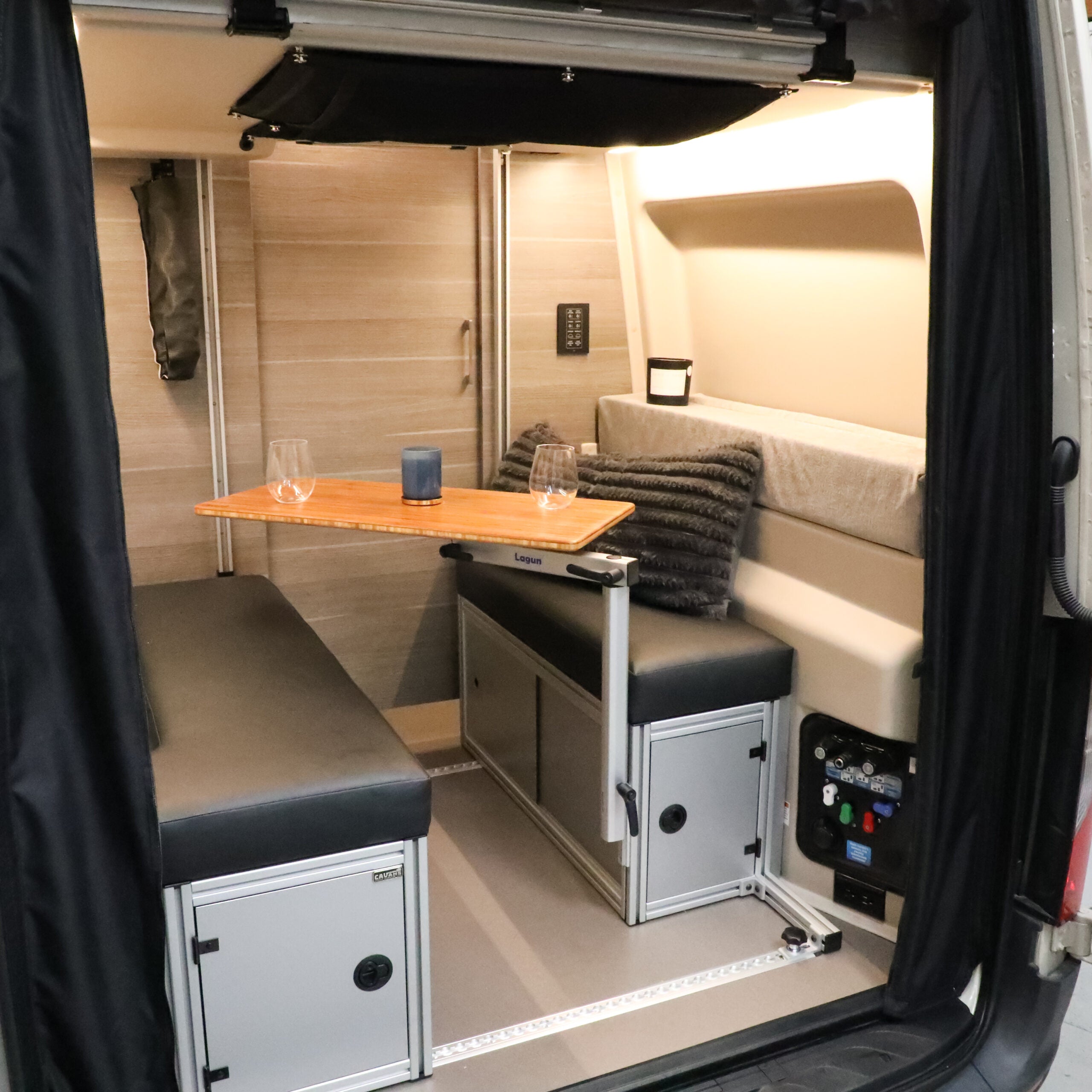 The 2021+ GLSS™ GARAGE LOUNGE STORAGE SYSTEM made for the JAYCO/ENTEGRA Patent Pending