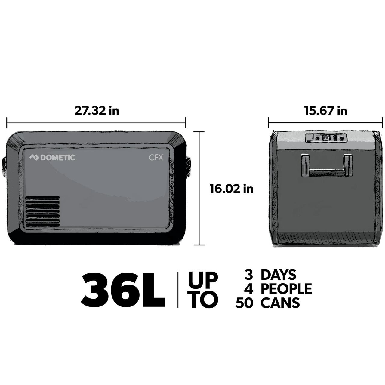 Dometic CFX3 35 Powered 12 Volt Cooler, 36L